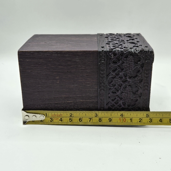 Pair Of Wooden Sugar Mold Wood Candle Holder Primitive Dark Purple 5" H - Picture 14 of 16